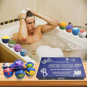 Men's Bath Bombs Sports Gift Set. 18 Moisturizing Bath Bombs for Men! Best Gifts for Husband, Boyfriend & Sport Fans