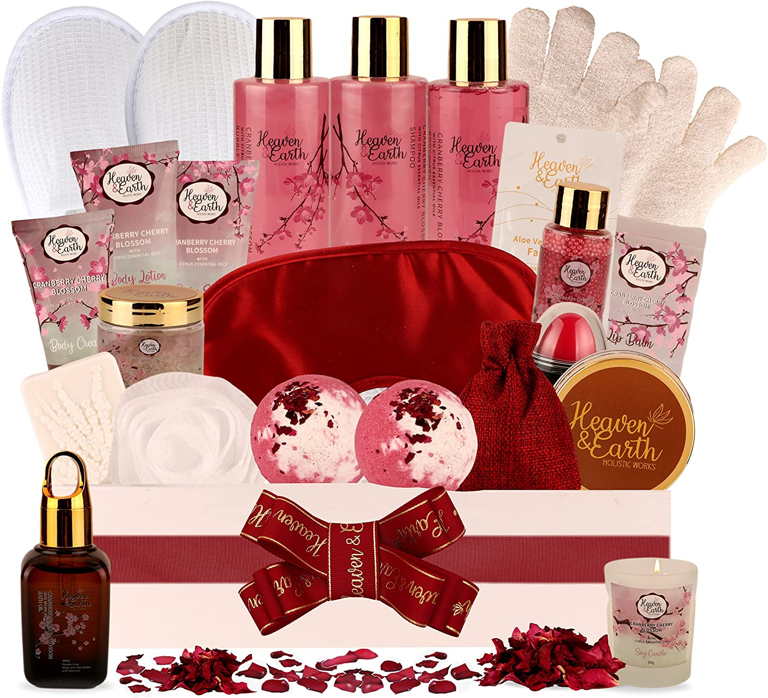 Spa Gift Baskets for Women, Birthday Bath Gifts Sets 10Pcs Cherry Blossom  Spa Gift Set with Body Lotion Essential Oil, Spa Kit Christmas Gifts